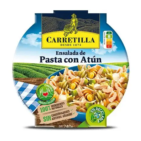 Carretilla Platos preparados, listos para consumir - Ensalada de Pasta con atún, Ensaladilla Rusa, Ensalada de Arroz, Pasta con jamón,  Magro con