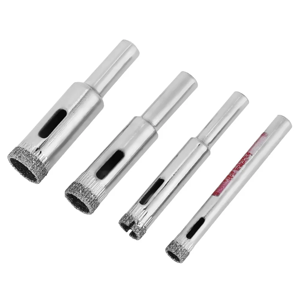 Glass Hole Cutters Diamond Hole Saw Set Diamond Grit Gritted Diamond Drill Bits Metal Round Shank Hole Saw Drill Bits