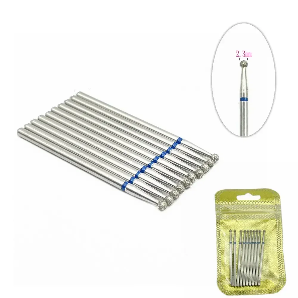 10pcs D Series Ball Shape Nail Diamond Drill Bit For Electric Manicure Machine Accessories  Mills Cutter Ce Passed