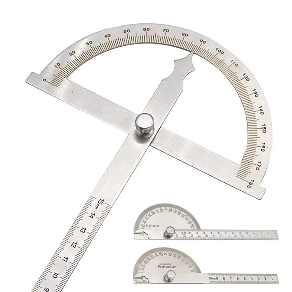 

Angle Ruler Protractor Measuring Ruler Stainless Steel 180 Degree Protractor Caliper Round Head Adjustable Protractor