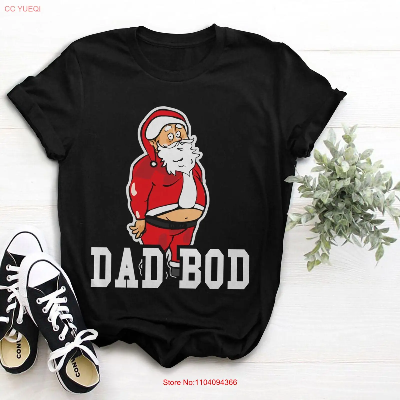 

Dad Bod T-Shirt Funny Christmas Santa Suit Mens Tee