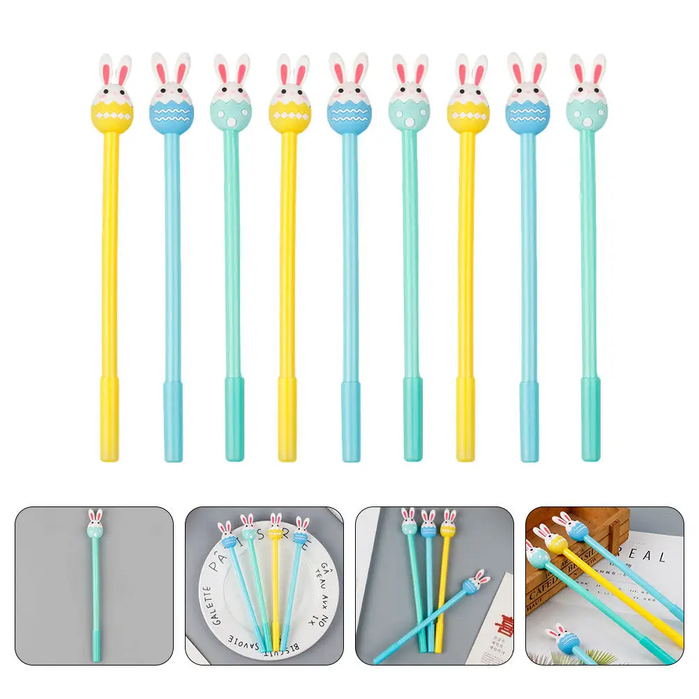 

9Pcs Portable Pens Set Multipurpose Gel Pen for Teens Writing Smooth Ink Sign Pen Cute Rabbit Design School Stationery