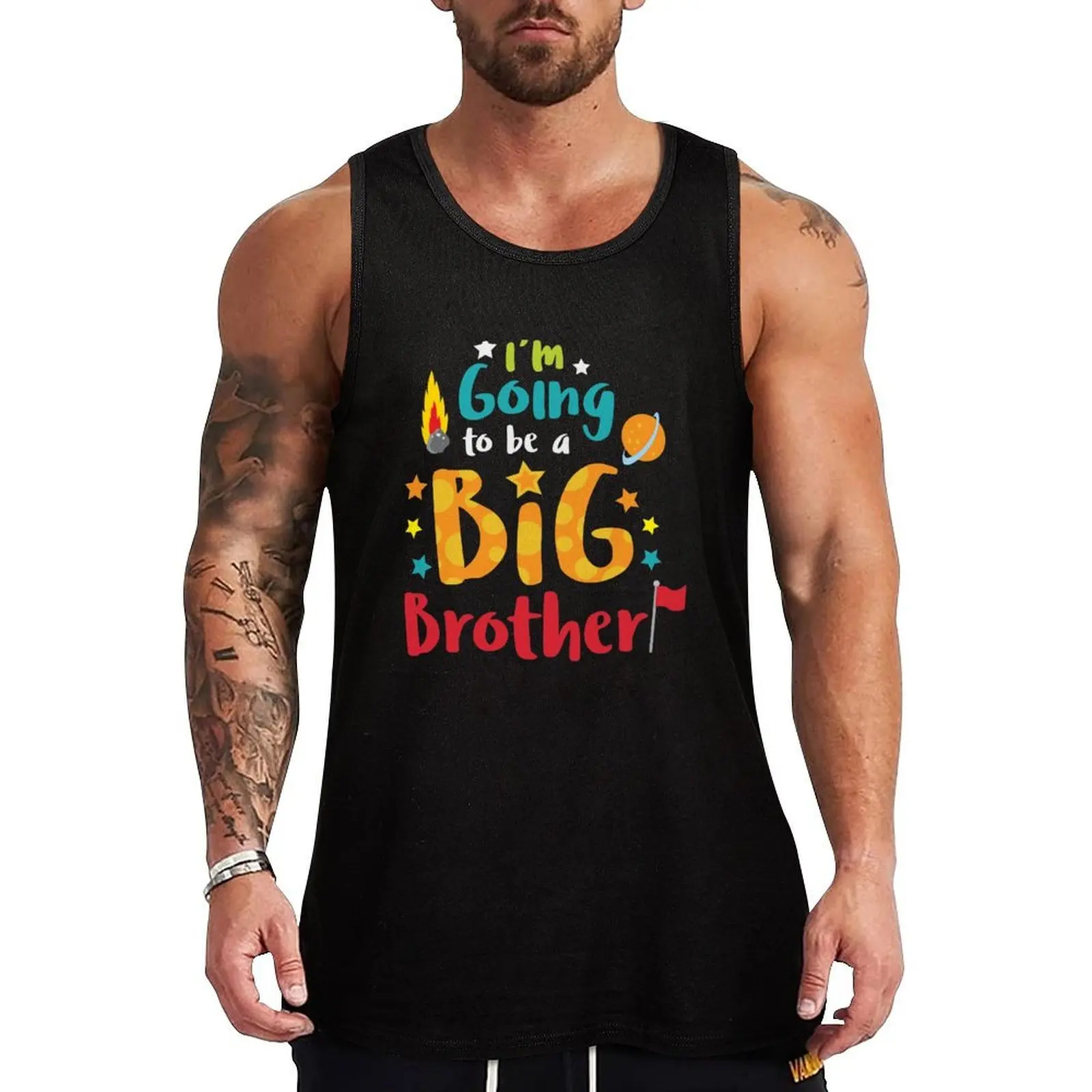 

Big Brother Baby Announcement Shirt Tank Top Sleeveless top Japanese t-shirt gym clothing men