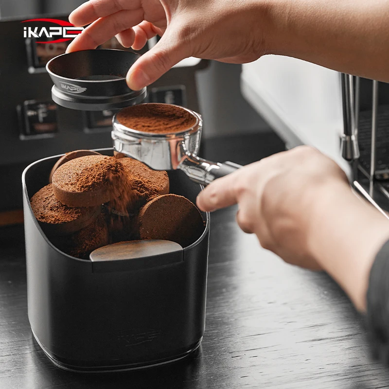 

IKAPE ABS Knock Box Coffee Grounds Can For Coffee Bar Accessories Breville Knock Box With Anti-slip Bottom In Table/Coffee Disk