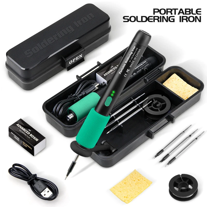 

USB Soldering Iron Adjustable Temperature Electric Soldering Iron Welding Solder Repair Tool Heater Soldering Tip Soldering Wire
