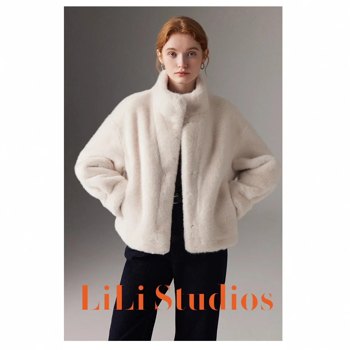 2025 الشتاء النساء ايكو الفراء أبلى الوقوف طوق زر بلون سيدة فرو منك سترة مريحة مريحة الإناث معطف فرو المنك #3