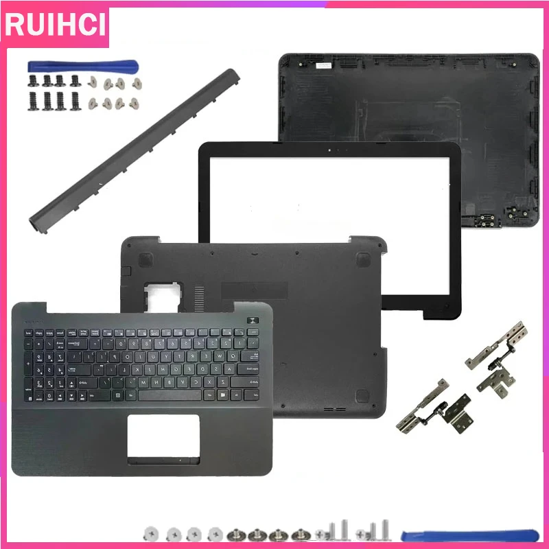 

For X554 F554 K554 X554L F554L X555 F555 X555L K555 NEW Laptop LCD Back Cover/Front Bezel/Hinges Palmrest Lower Bottom Case