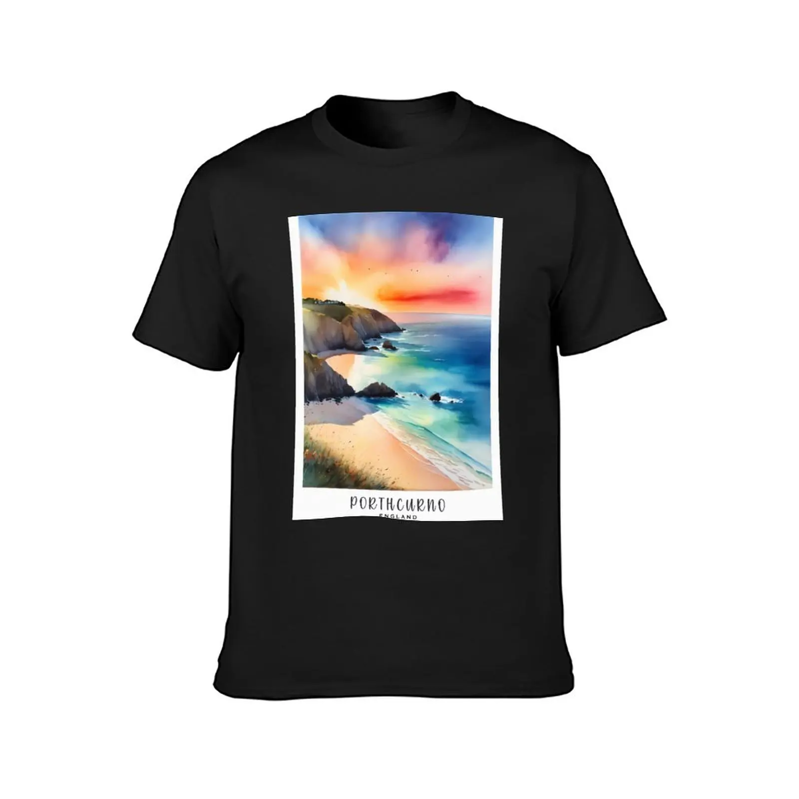 PORTHCURNO : Cornwall : /England : Sun, Sea, and Sand: Unwinding in Porthcurno's Idyllic Setting T-Shirt