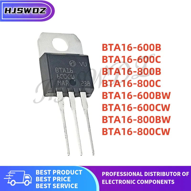 10Pcs High-quality BTA16 BTA16-800C BTA16-800B BTA16-600C BTA16-800CW BTA16-600CW BTA16-600BW BTA16-800BW BTA16-600B TO-220 NEW