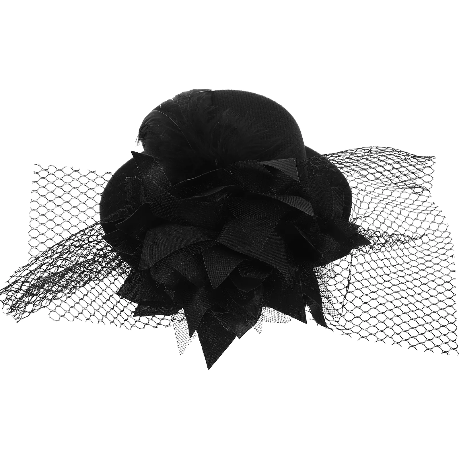 Mini pince à cheveux chapeau haut de forme, accessoires de mariage, décor rétro, épingle à cheveux noire Fascinator