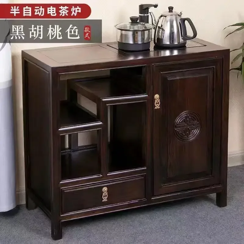 Complete set of solid wood coffee tables with side cabinets and small coffee tables 4
