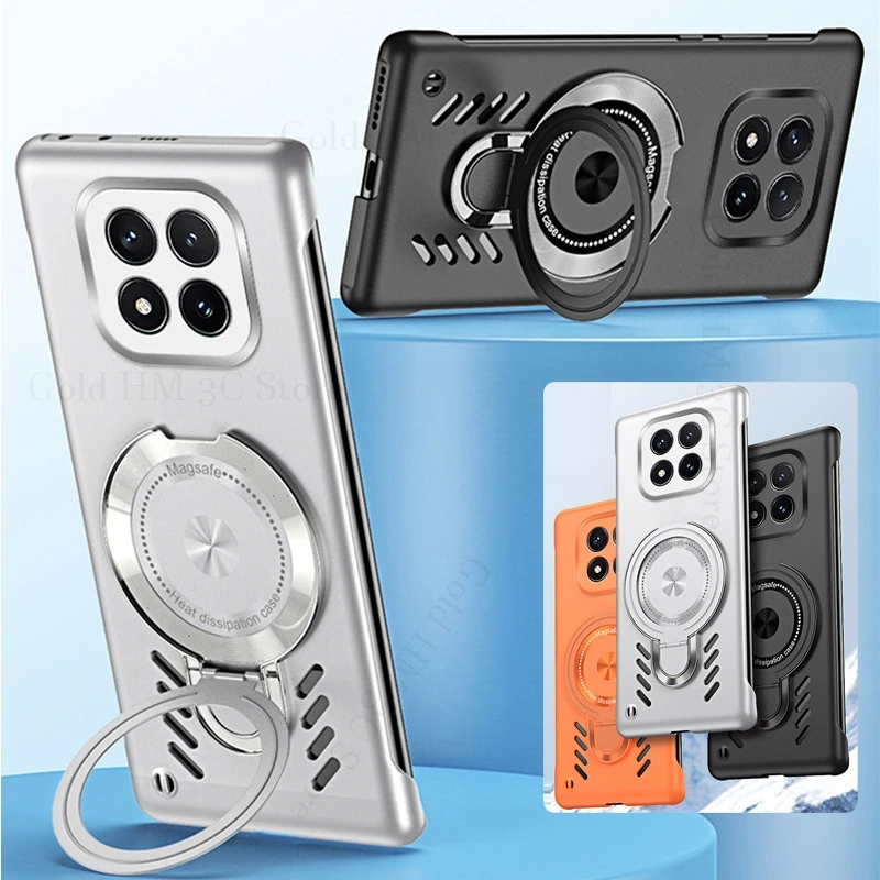 

Graphene Frameless Bracket Magnetic Case For Redmi Note 15 14 13 Pro Plus Turbo 4 5G For Magsafe Cooling Heat Dissipation Cover