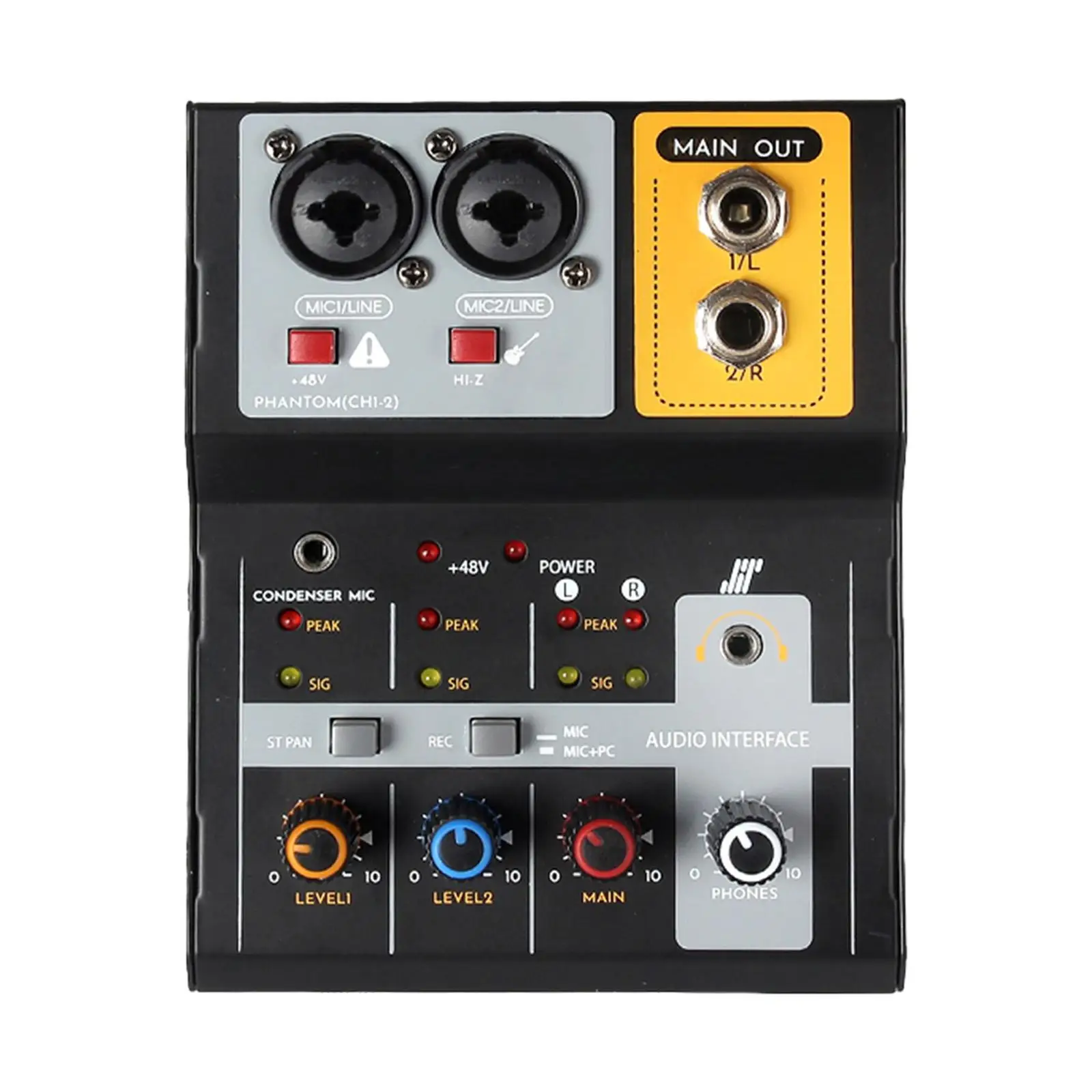 Mini mezclador de Audio profesional con tarjeta de sonido, mezclador Digital portátil de fácil conexión para grabación en vivo ESTÉREO