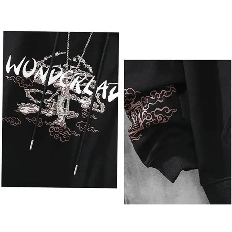 جميلة الشرير زهرة خطابات الرسم طباعة سوبر كبير هوديي المرأة الخريف الشتاء الشارع الهيب هوب عادية Harajuku البلوز