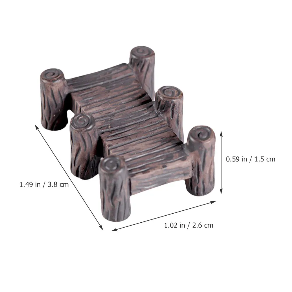 8Pcs Wood Bridge Ornaments Mini Resin Garden Decor for Micro Landscaping Bonsai DIY Tiny Bridge Craft Home Desktop Accessory