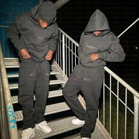 Harajuku Hoodies Men Y2k Hip Hop letter Graphic Print Hooded Sweatshirt Punk Rock Oversized Pullovers Baggy Sweatpants Suits