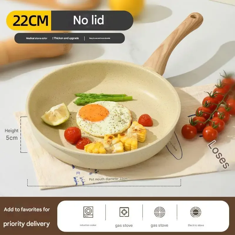 Maifan stone Pan Steak Frying Pan Stir-fry Wok Ceramic Omelette Household Non-stick pan, gas stove induction cooker  universal view 6