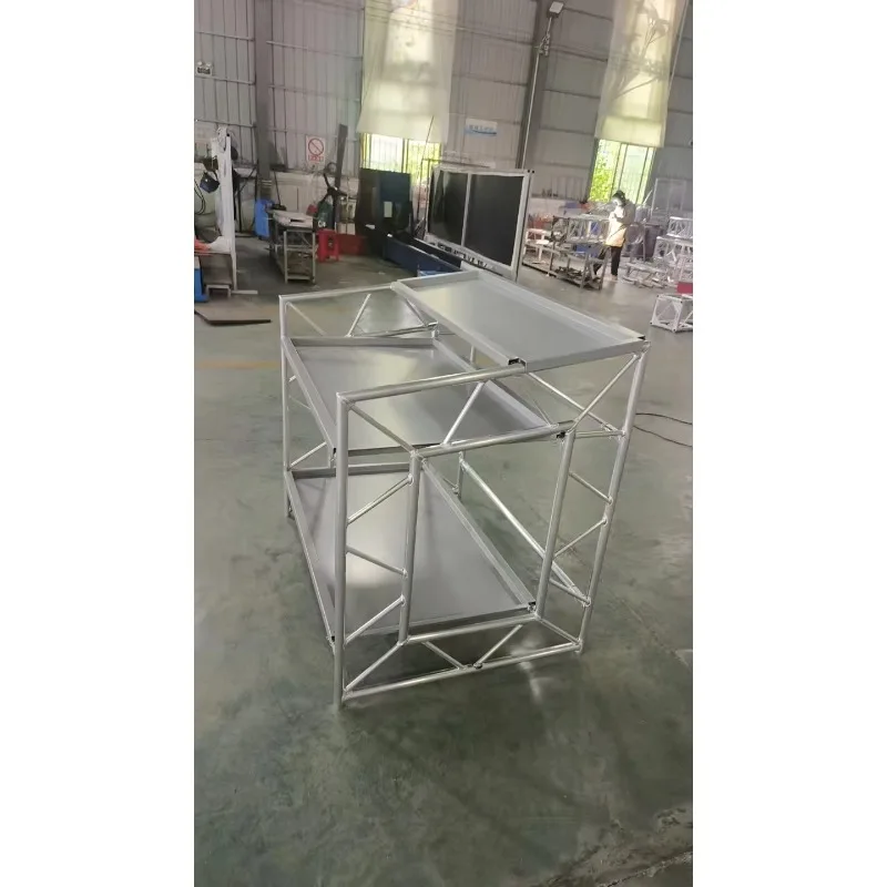 Aluminum portable DJ performance table, foldable stage bar, modular truss display frame, load-bearing capacity of 300 kg
