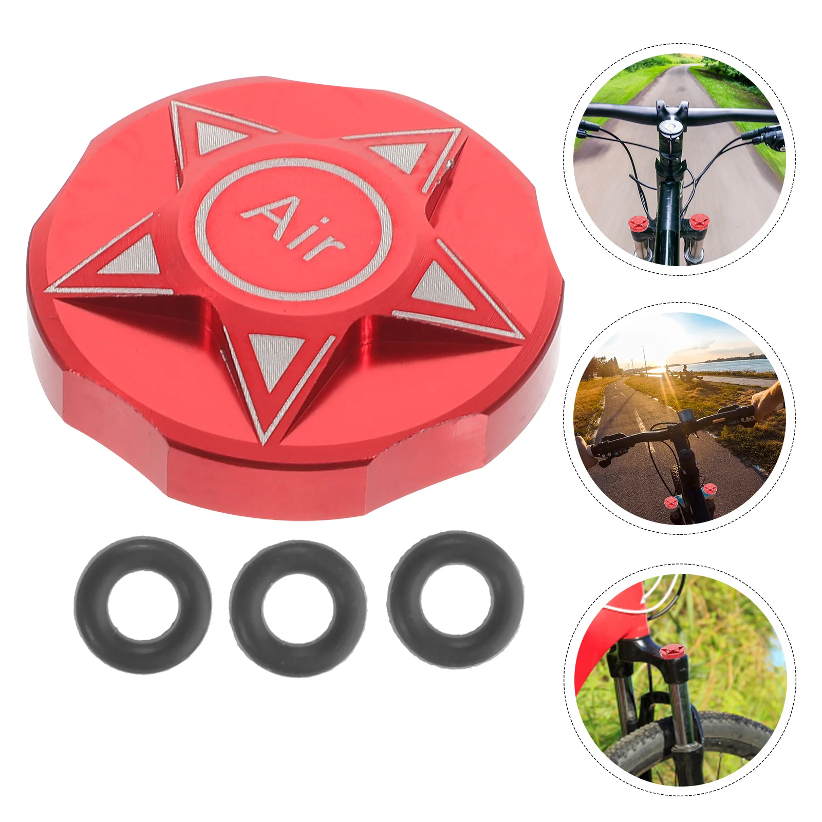 

Bicycle Suspension Fork Cap Aluminum Alloy Front Bike Fork Cover Replacement Hollow Design Lightweight Durable Wear