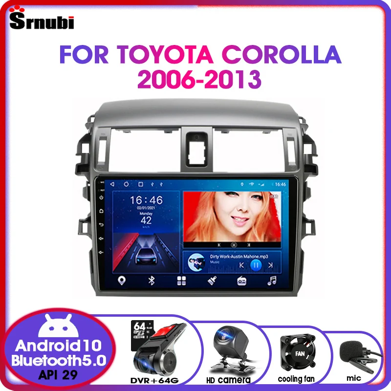 

Android10.0 2 Din для Toyota Corolla E140/150 2006-2013 4G net WiFi GPS-навигация RDS DSP Автомагнитола мультимедийный плеер MP5 DVD