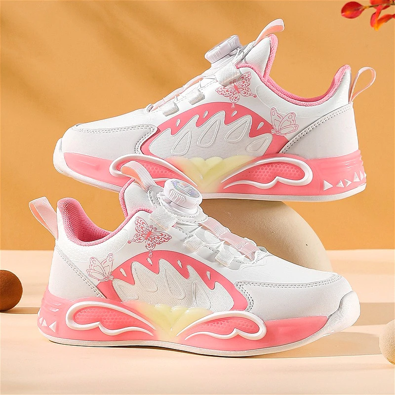 

Осенние модные кроссовки для девочек, новая детская спортивная обувь из искусственной кожи с дизайном 2025 года, роскошная детская повседневная обувь для баскетбола и бега