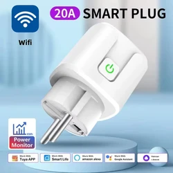Smart Plug EU 16A/20A AC100-240V Wifi Smart Socket Power Outlet Alexa Google Home Voice Control Tuya Smart Life APP