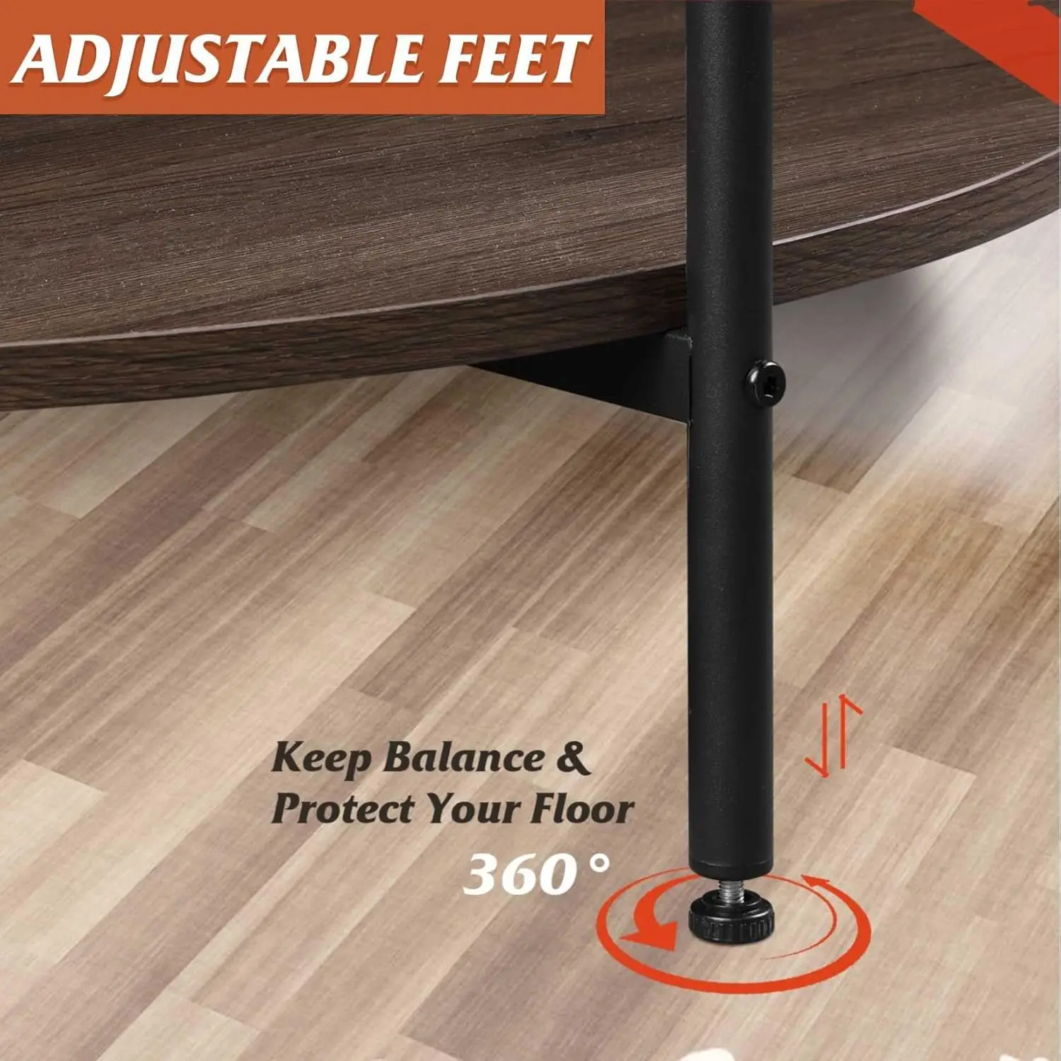 32.6" 2-Tier Industrial Round Coffee Table - Small Wood Circle Center Table with Open Storage