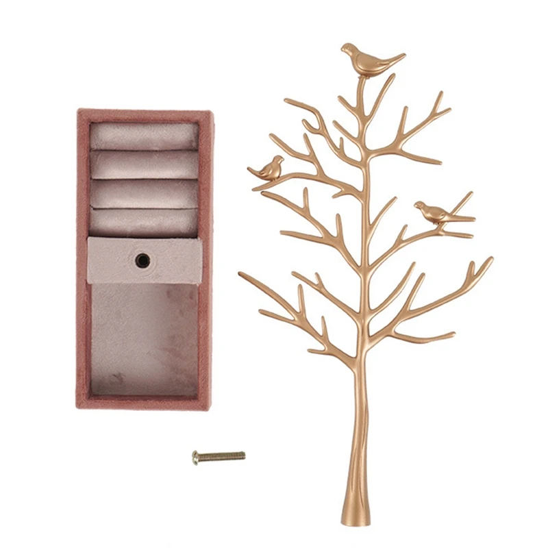 Birds And Nature Necklace Jewelry Rack Light Luxury Velvet Ring Jewelry Rack Necklace Display Rack For Jewelry Storage Durable