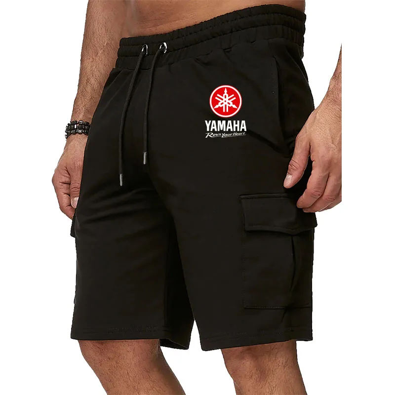 

Yamaha New Men's Cargo Shorts Summer Printed Shorts Elastic Waist Large Size Outdoor Jogging Sweatpants Trend Multi Pockets Men