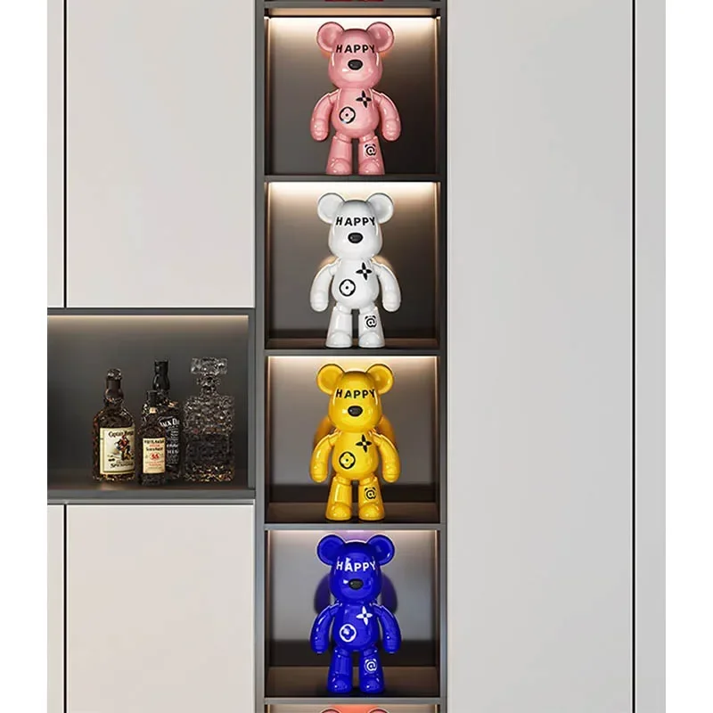 

Luxury mechanical bear ornaments 28CM brick series violent bear ornaments high-end TV cabinets and wine cabinet decorations