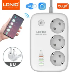 Listwy zasilające LDNIO Standard ue 3 gniazdo USB 3 gniazda Adapter gniazda pilot aplikacji TYA inteligentne inteligentna wtyczka Wifi