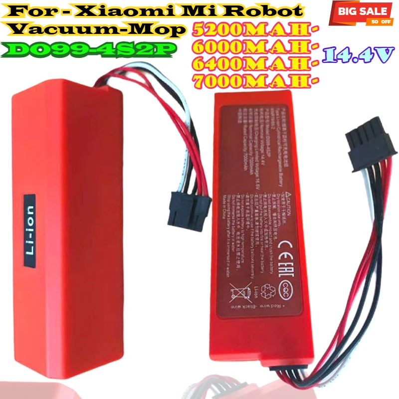 

14.4V 7000mAh Replacement Battery D099-4S2P for-Xiaomi Mi Robot Vacuum-Mop 2 Pro Vacuum-Mop 2 MJSTS1 C101 MJSTP 74.88W