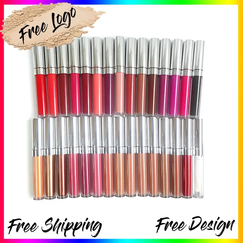 

Custom 30colors Silver Tube Liquid Lipstick Non-stick Cup Matte Waterproof Hydrating Easy To Wear Lipgloss Bulk Makeup