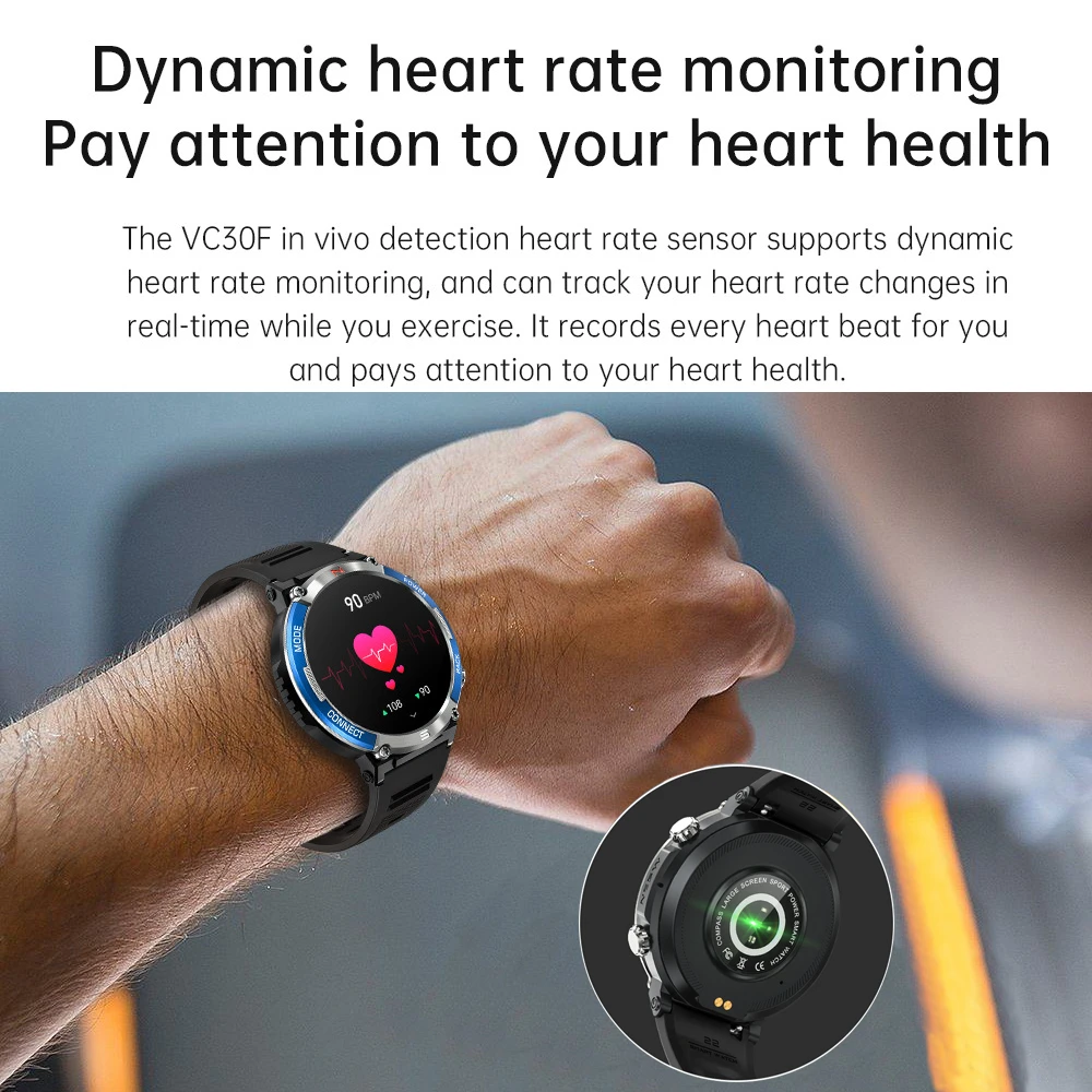 GFORDT NEW Watch With Compass Smart Watch Bluetooth Call Outdoor Sports Bracelet Health Monitor Waterproof Smartwatch Men women