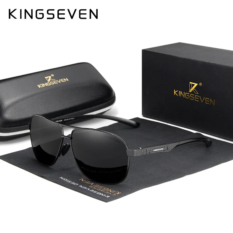 KINGSEVEN Marke Männer Sonnenbrille Polarisierte Aluminium UV400 Spiegel Sonnenbrille Frauen 6