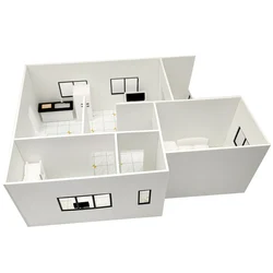 1:25 Scale Miniature Building Blocks Construction Set Container Prefabricated Modular House Architecture Material Assembly Toy