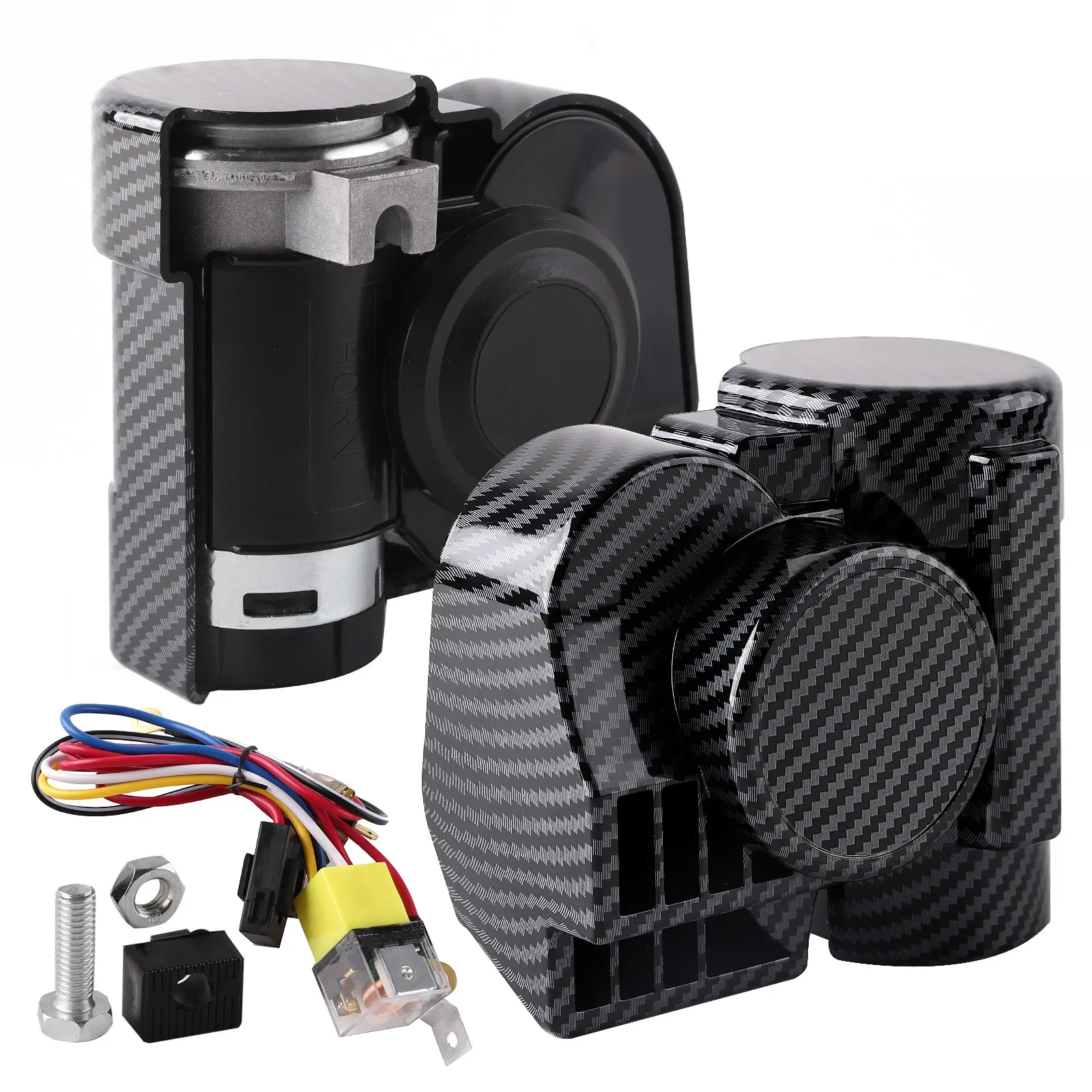 Super Loud 12V Air Horn Kit 120DB with Compressor Universal Motorcycle Truck Car Horn