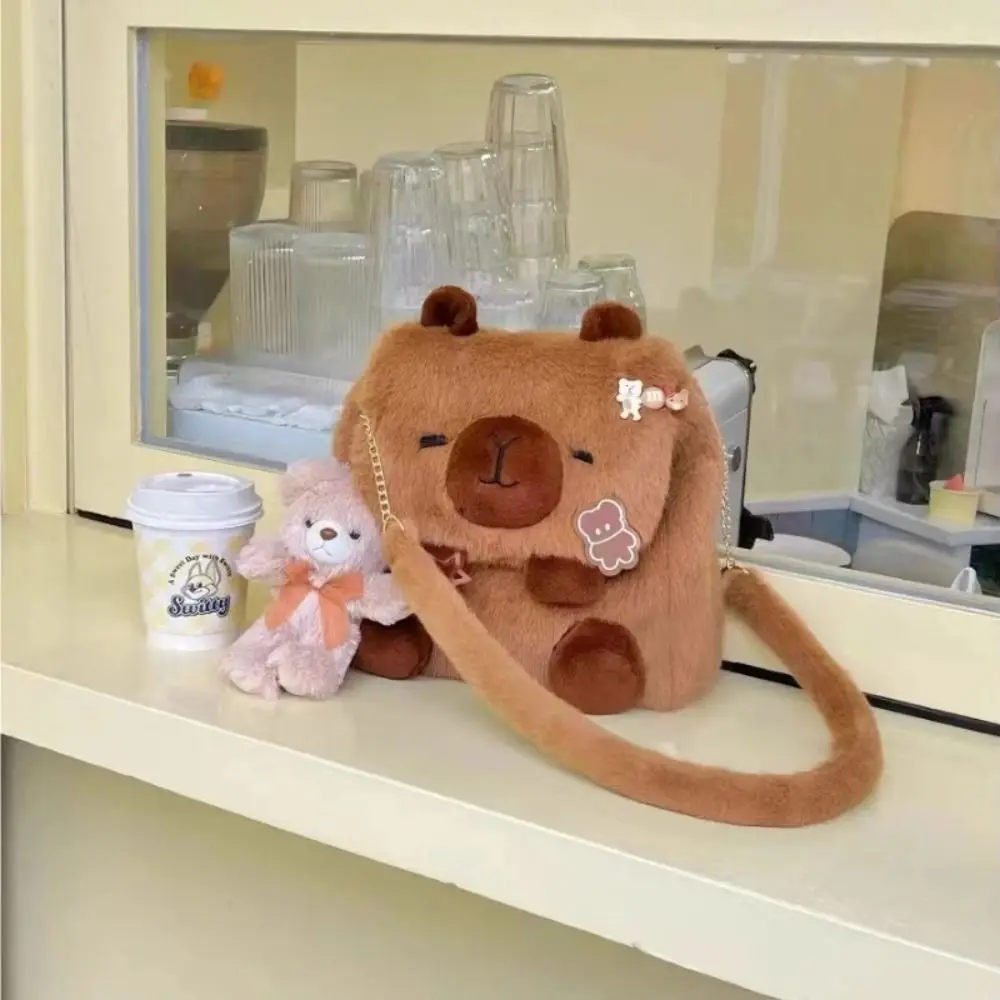 Capybara peluche Capybara poupée sac à dos simplicité dessin animé Campus sac à bandoulière femmes sac à bandoulière motif Animal sac femmes