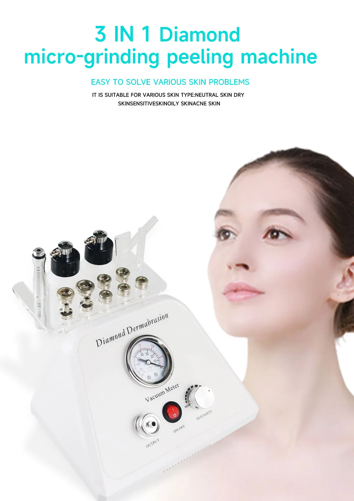 MEISIKANG 3 IN 1 Facial Dermabrasion Beauty Machine Diamond Peeling Cleaning Vacuum Acne Blackhead Remover Skin Care Devices