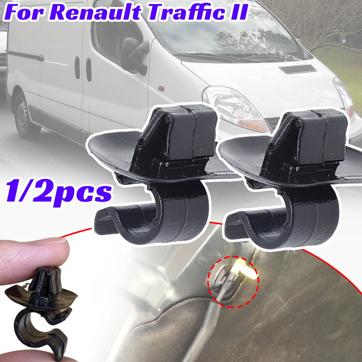 

For Renault Traffic II Opel Vivaro Bonnet Rod Stay Support Strut Retainer Lock Black Fastener Car Hood Tools Replacement Parts