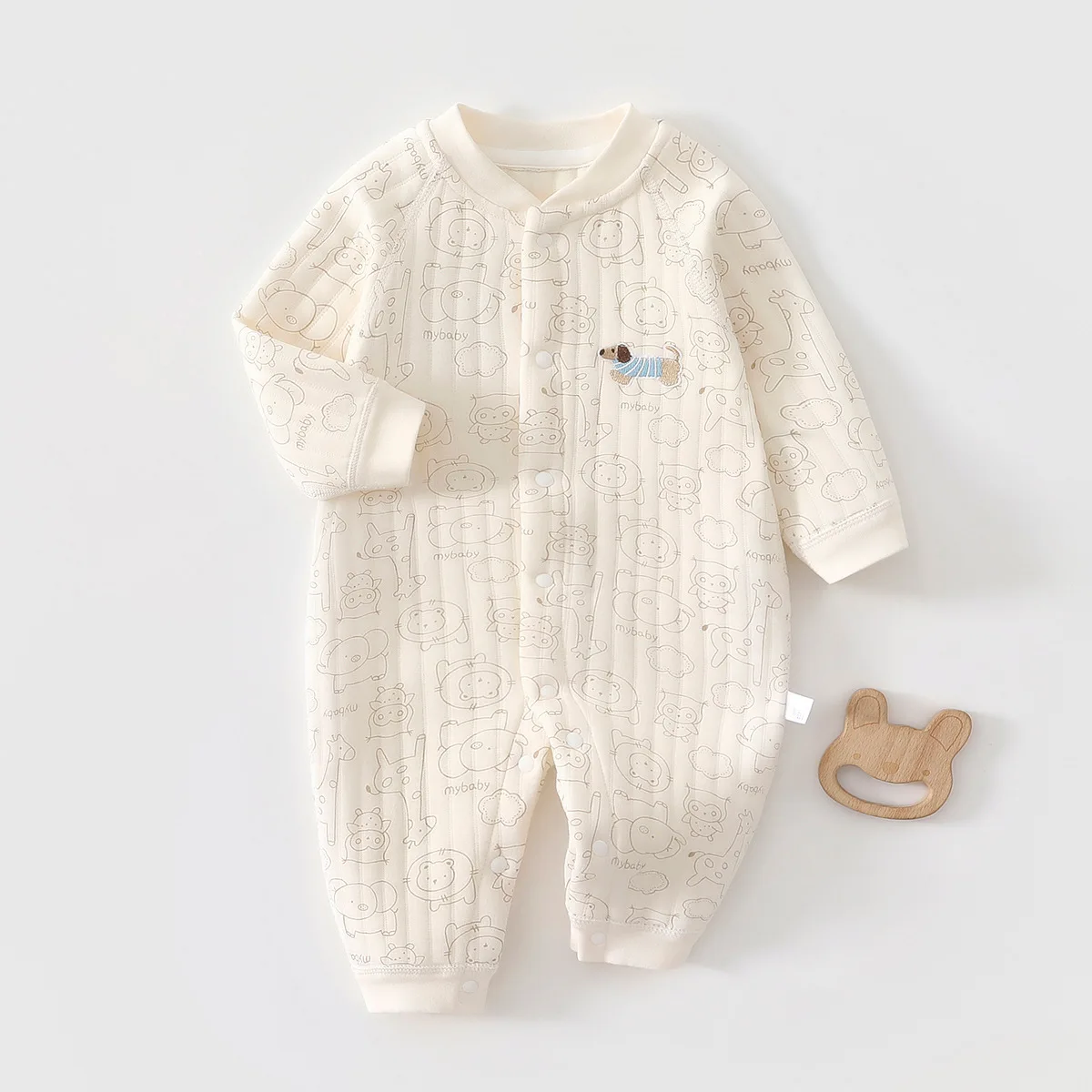 AYNIGIELL Herbst- und Winter-Overall für Neugeborene, hochwertige Baby-Kleidung aus reiner Baumwolle für 0–18 Monate alte Baby-Outdoor-Kleidung – Detail 17