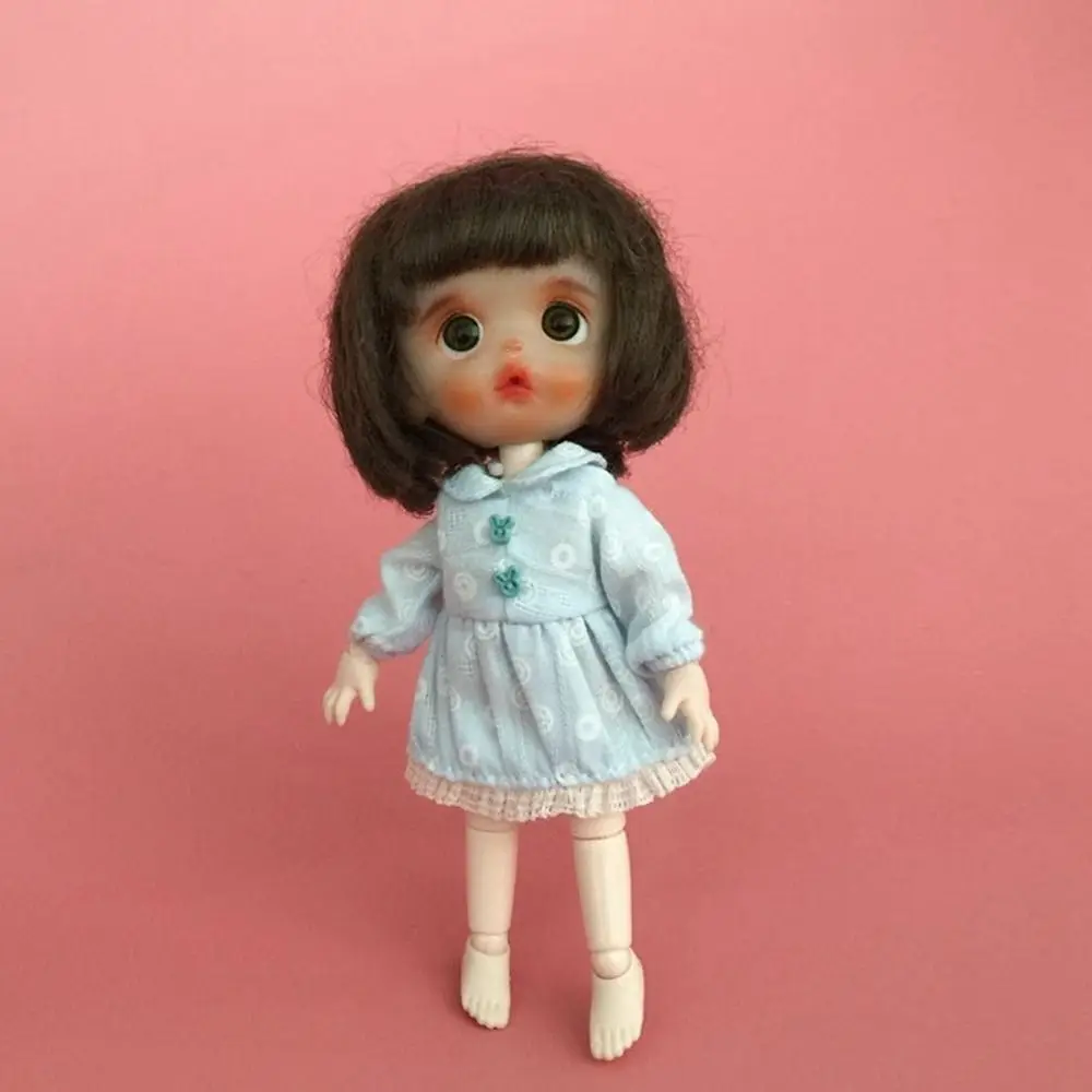 Neue handgemachte Blumen bedruckte Kleider Mode DIY Puppen Prinzessin Kleid Kleidung Zubehör für 1/11 OB11 Puppen/für 1/12 BJD