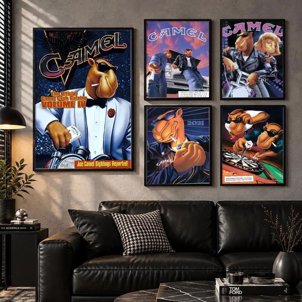 Camel Retro Cigarette Vintage Advert Tobacco Legacy Poster Self-Adhesive Unframed Fashion Wall Prints for Office & Home Decor