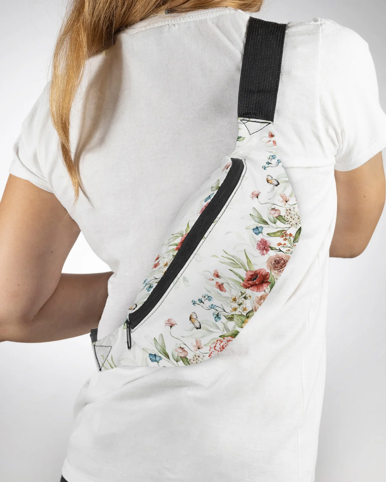 

Spring Flower Rose Leaf Watercolor Men Women Waist Bag Fanny Pack Purse Phone Belt Bag Wallet Pouch Waterproof Banana Hip Bags