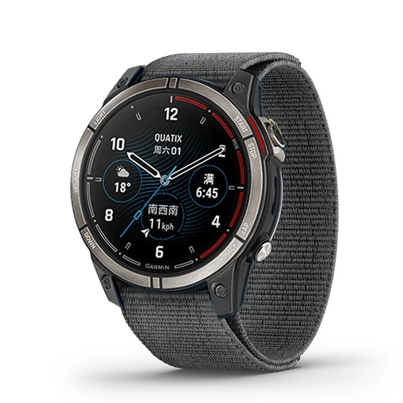 Cinturino per Garmin Tactix 8 51mm 47mm cinturino cinturino in nylon gancio e gancio cintura morbida porta di ricarica tappo antipolvere