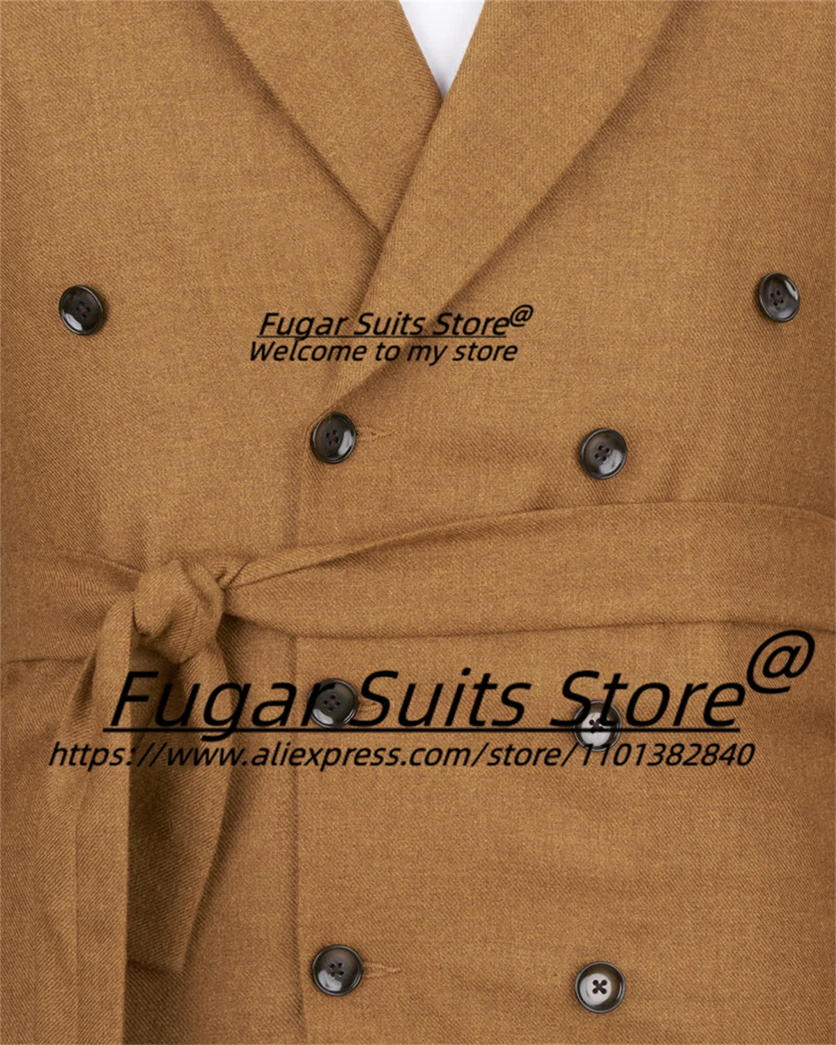 Brown Wool Formal Long Men Suits Tailor Made Double Breasted Groom Wedding Tuxedos 2 Pcs Sets Business Male Blazers Ropa Humbre