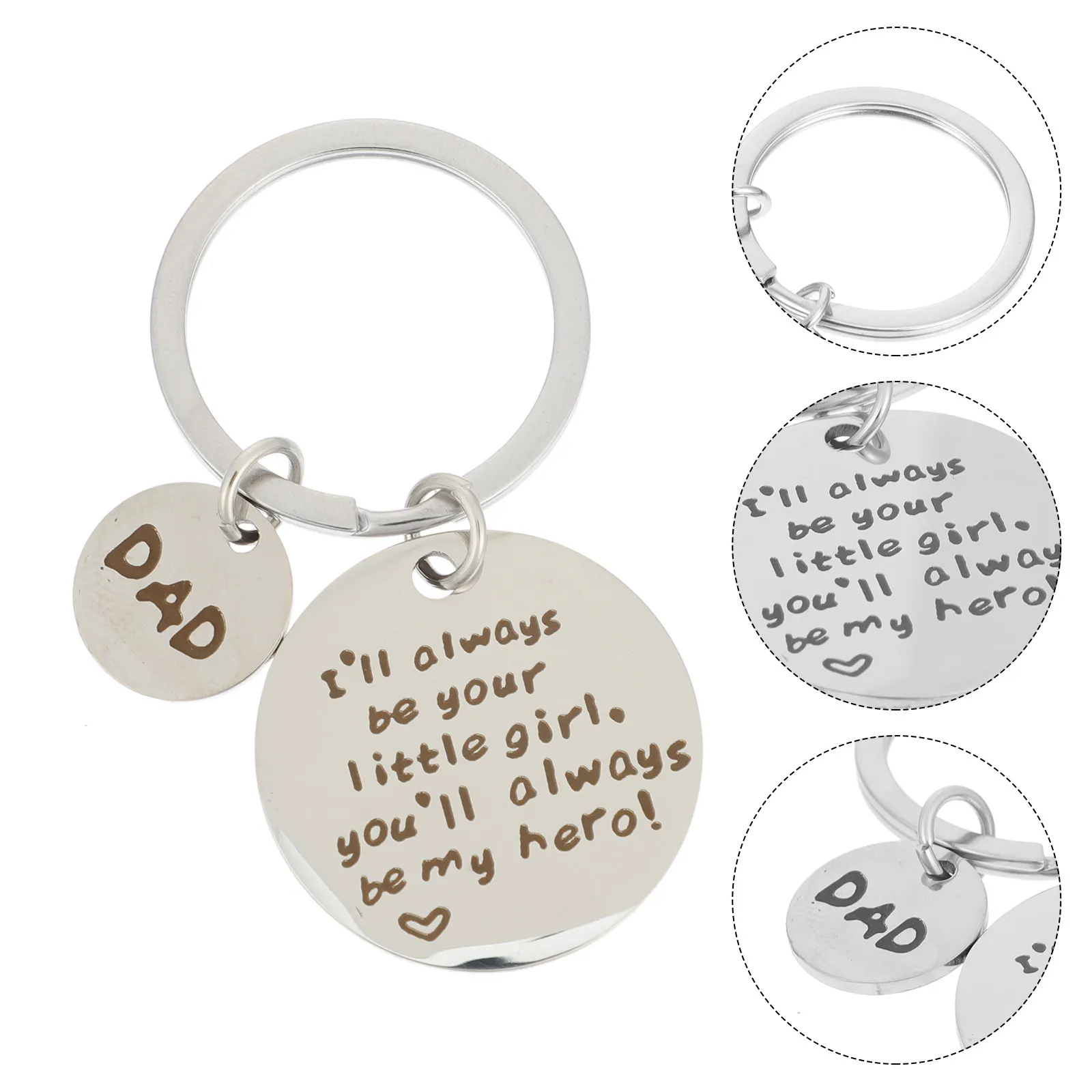 Stainless Steel Dad Key Holder – Personalized Gift for Men, Durable Keychain with Engraving Space