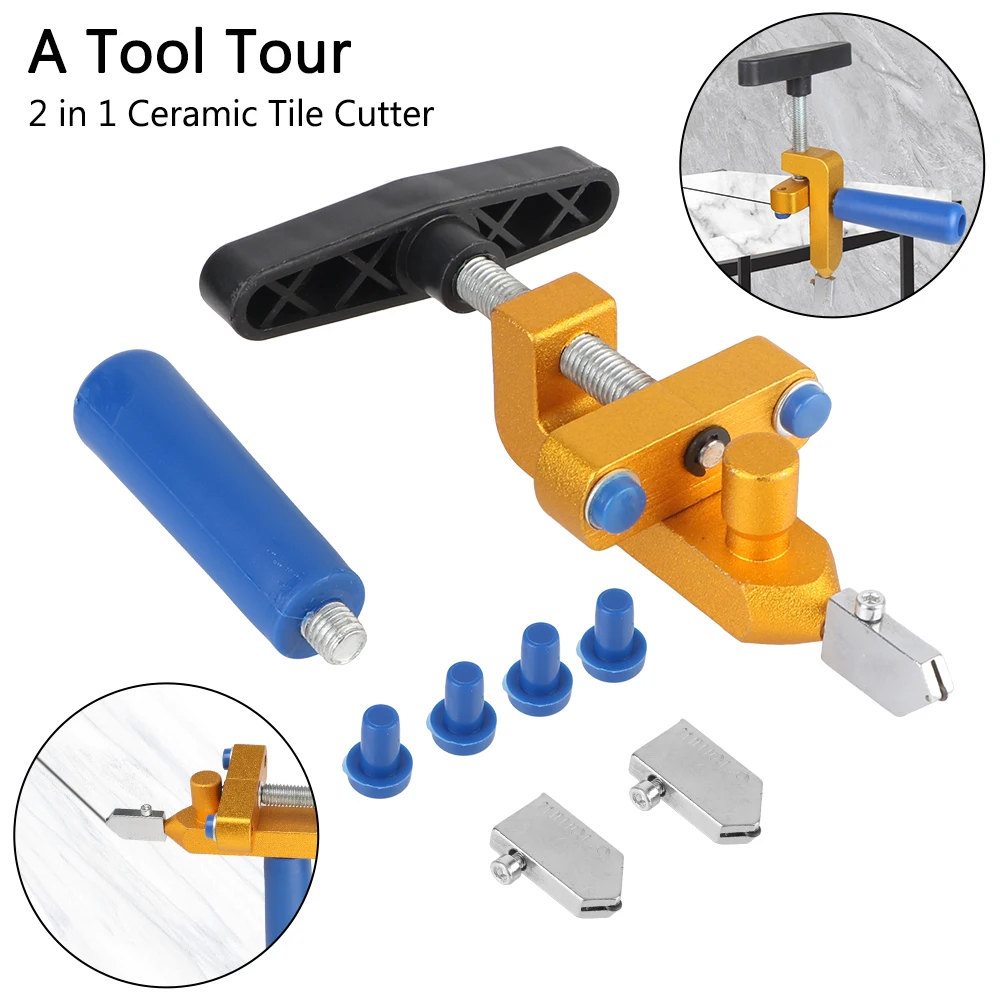 Mirror Cutting Tool Accessories 2-in-1 Tile Cutter Professional Tile Breaker Knife Wheel Glass Tile Hand Cutting Tool