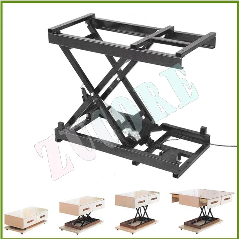 

Electric Wired And Wireless Remote Control Coffee Table Dining Table 48v/80w Lifting Hardware Folding Iron Frame