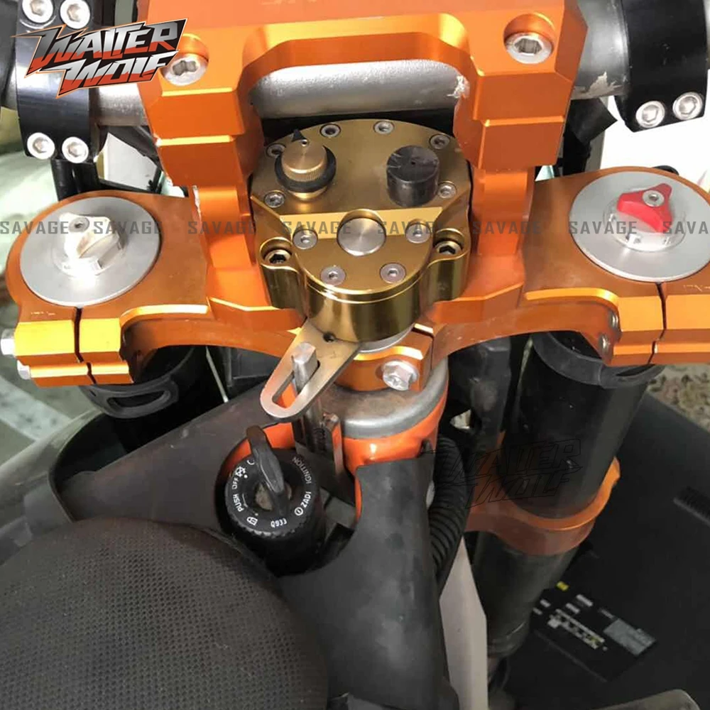 690 Moto Ammortizzatore di Sterzo Stabilizzatore Per 690 Enduro SMC R Ammortizzatore con Invertito Sicuro Manubrio Riser Morsetto Staffa